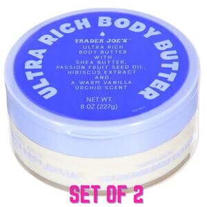 Set of 2 Trader Joe’s Ultra Rich Body Butter Vanilla Orchid Shea Butter 8oz NEW!